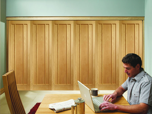 Freefold Worcester (solid) Oak Internal Folding Sliding Doors